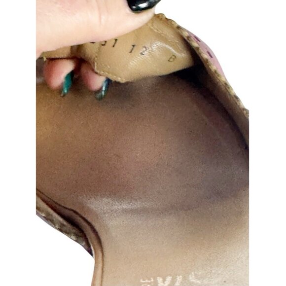 VTG Salvatore Ferragamo Women’s Sz 12 B Mauve Pink Leather Slip On Heels w/ Bow - Picture 10 of 15